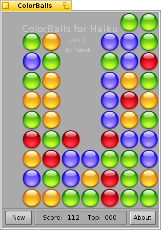 ColorBalls is a SameGame implementation for Haiku OS