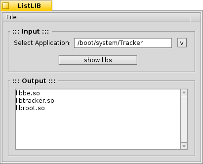 List all needed libraries of a selected binary