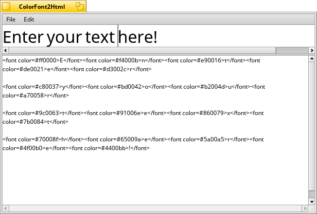 Convert text to colored html