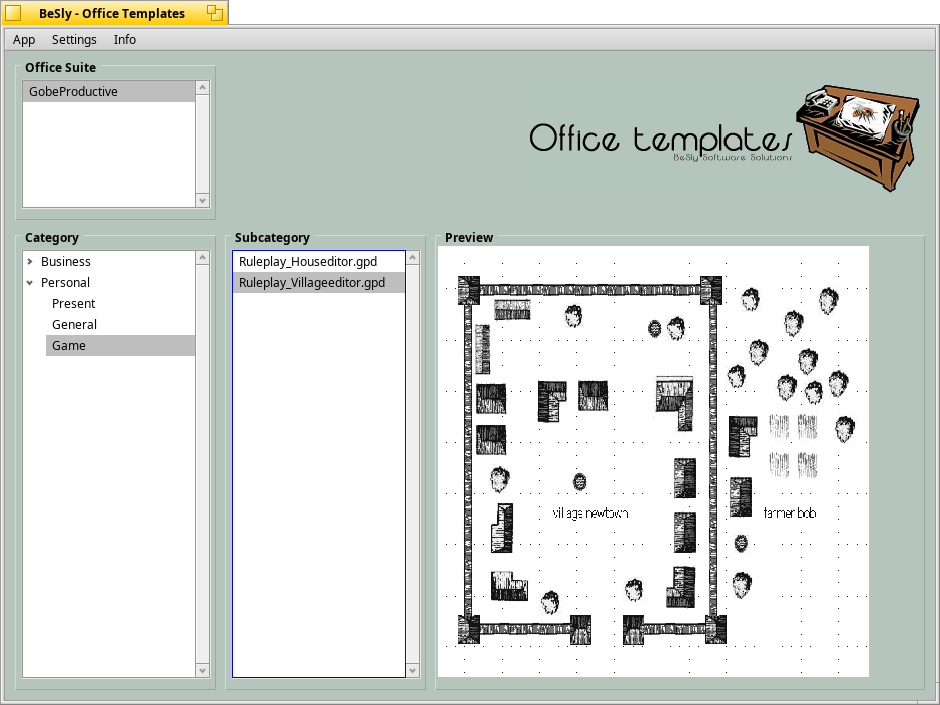 A collection of office templates