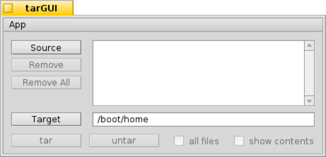 a GUI for the tar cammand